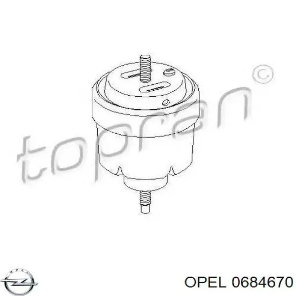 0684670 Opel soporte de motor derecho