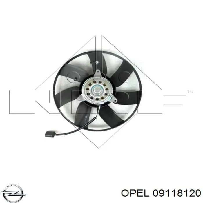 09118120 Opel ventilador (rodete +motor refrigeración del motor con electromotor completo)