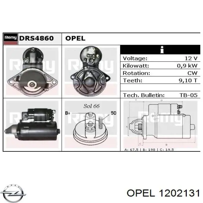 1202131 Opel motor de arranque