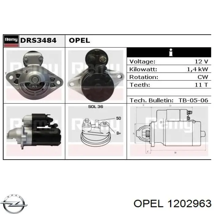 1202963 Opel motor de arranque