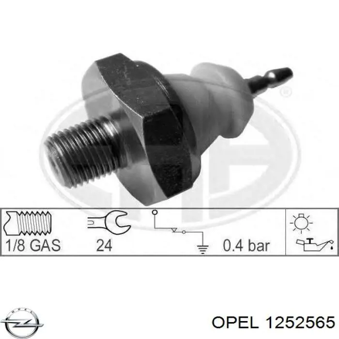 1252565 Opel indicador, presión del aceite