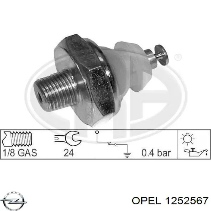 1252567 Opel indicador, presión del aceite