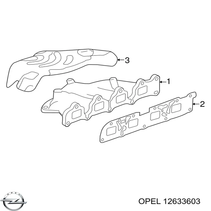 12633603 Opel colector de escape, sistema de escape