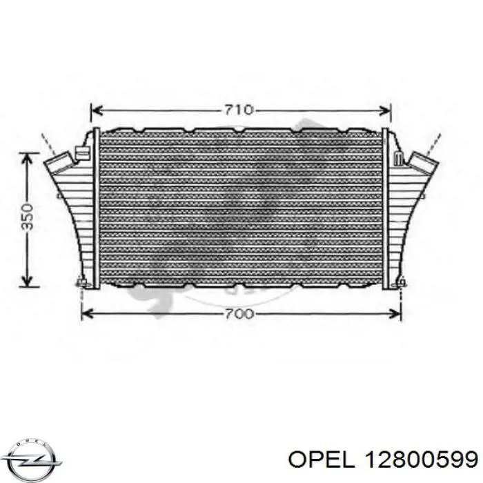 12800599 Opel radiador de aire de admisión