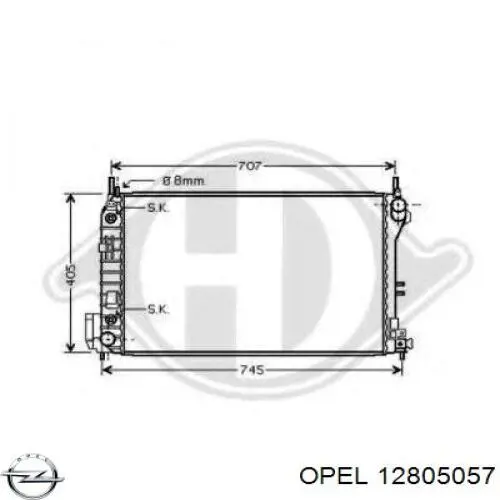 12805057 Opel radiador refrigeración del motor