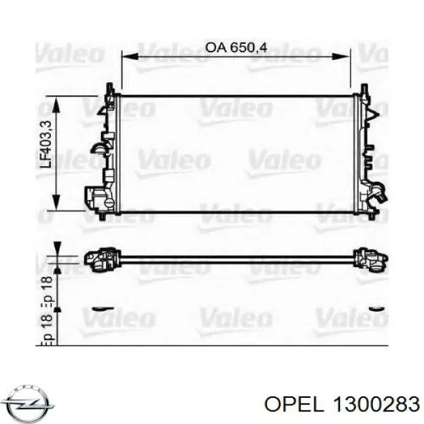 1300283 Opel radiador refrigeración del motor