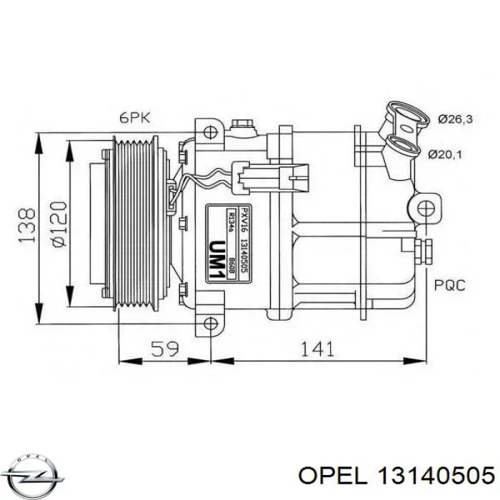 13140505 Opel compresor de aire acondicionado