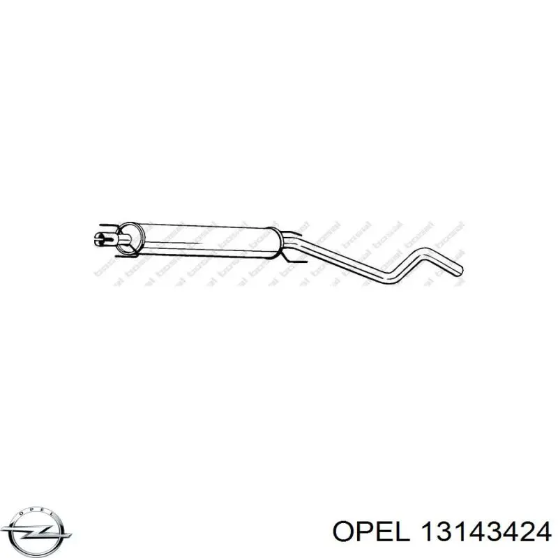 13143424 Opel silenciador del medio