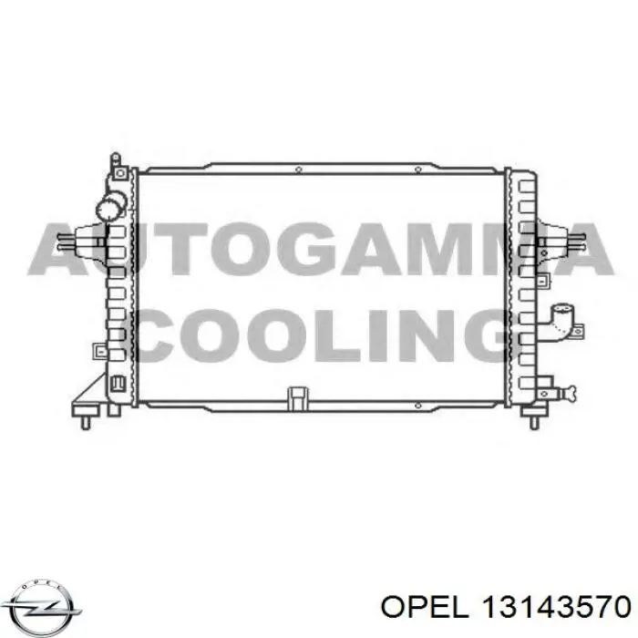 13143570 Opel radiador refrigeración del motor