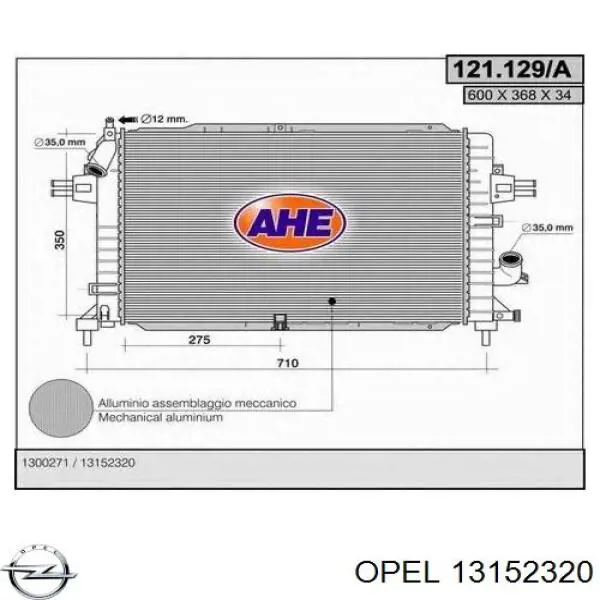 13152320 Opel radiador refrigeración del motor