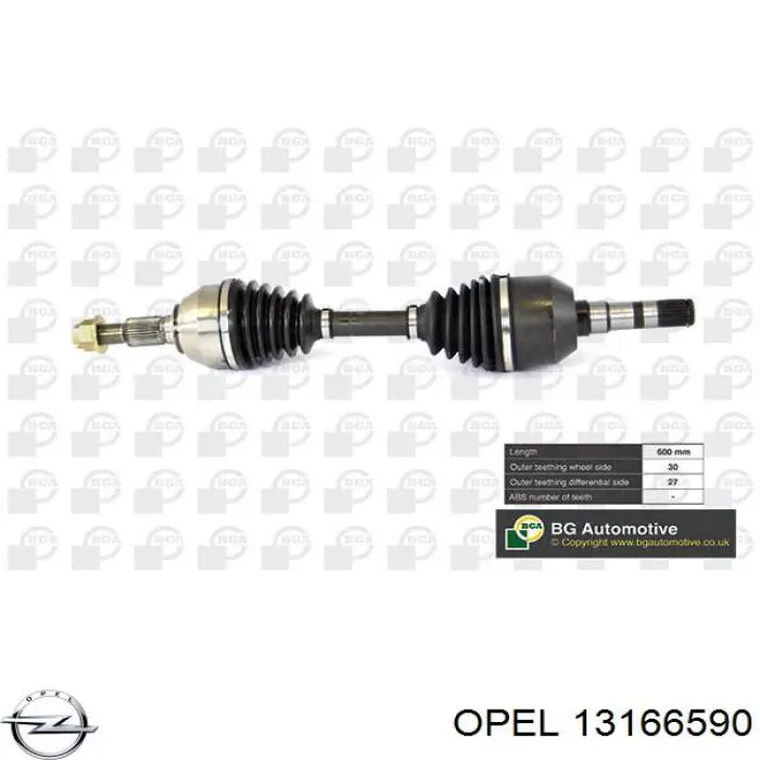 13166590 Opel árbol de transmisión delantero