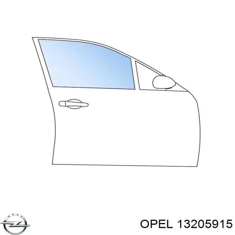 13205915 Opel luna de puerta delantera derecha