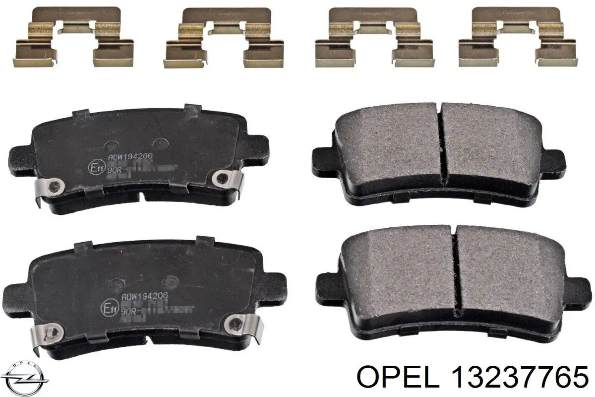 13237765 Opel pastillas de freno traseras