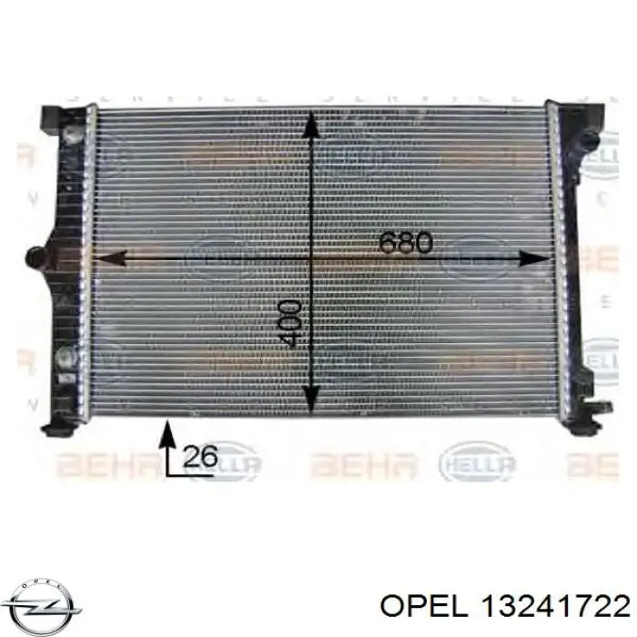 13241722 Opel radiador refrigeración del motor