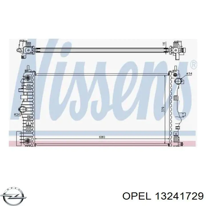 13241729 Opel radiador refrigeración del motor