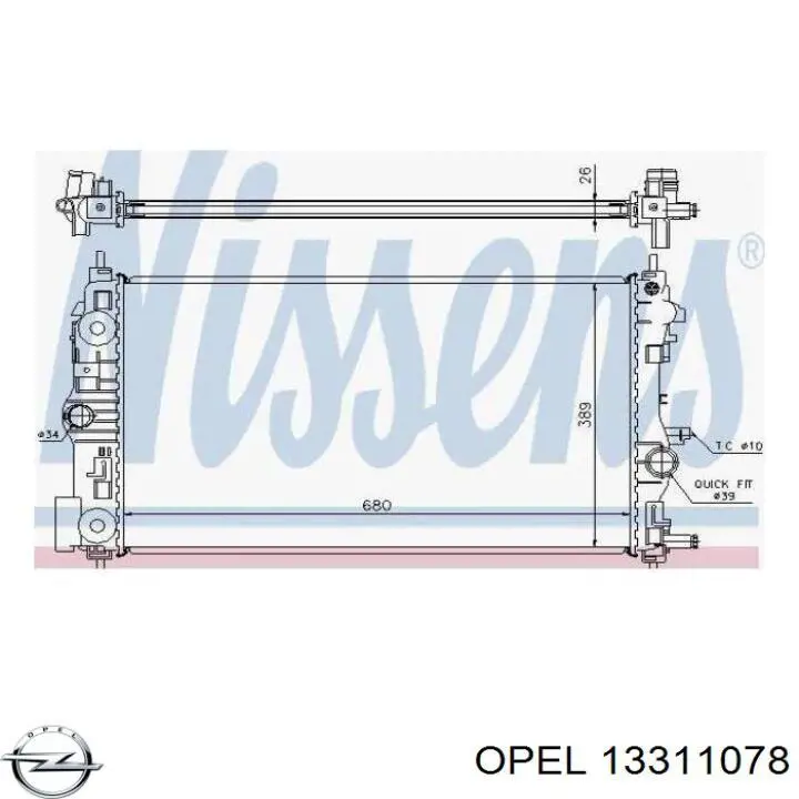 13311078 Opel radiador refrigeración del motor