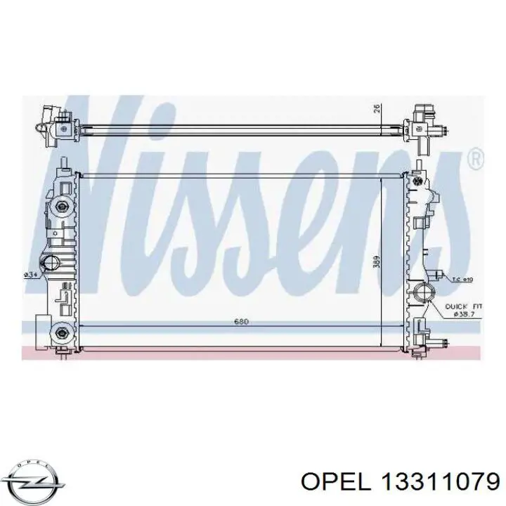 13311079 Opel radiador refrigeración del motor