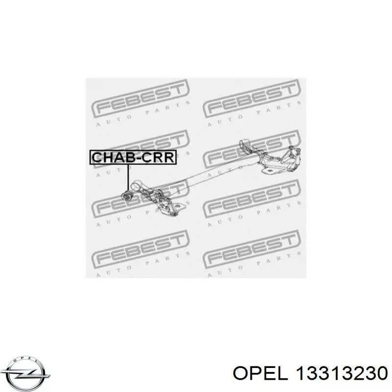 13313230 Opel suspensión, cuerpo del eje trasero