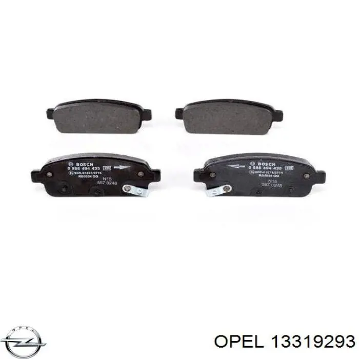 13319293 Opel pastillas de freno traseras