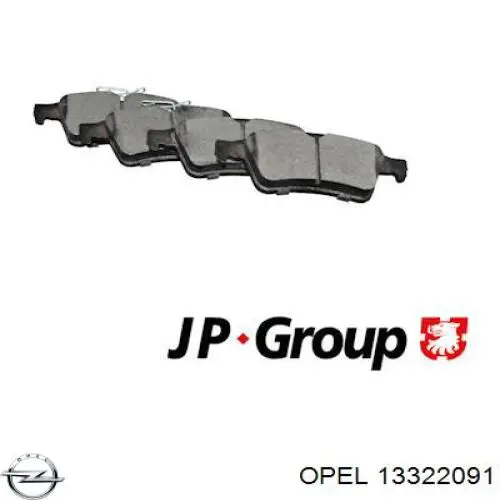 13322091 Opel pastillas de freno traseras