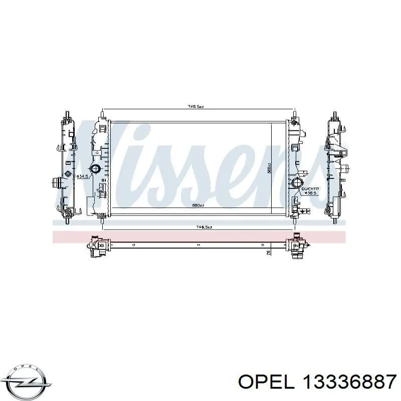 13336887 Opel radiador refrigeración del motor