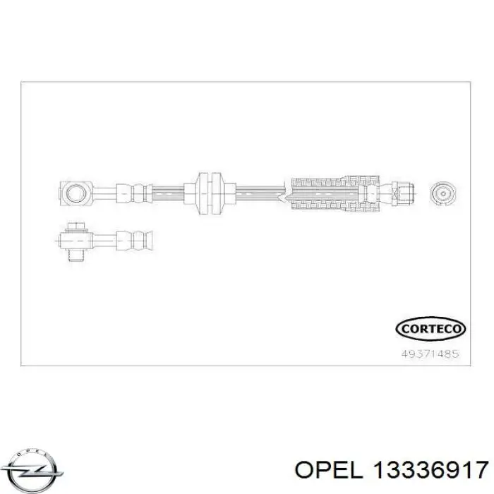 13336917 Opel tubo flexible de frenos delantero derecho