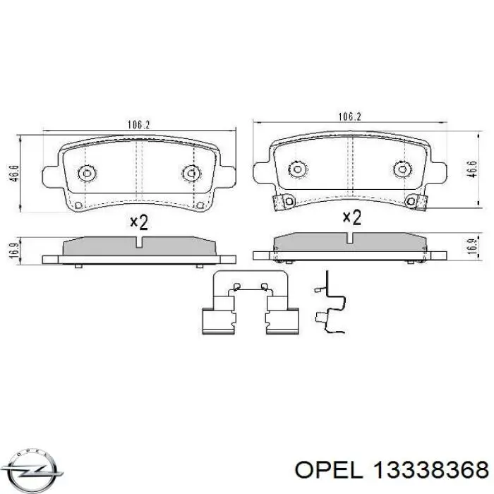 13338368 Opel pastillas de freno traseras