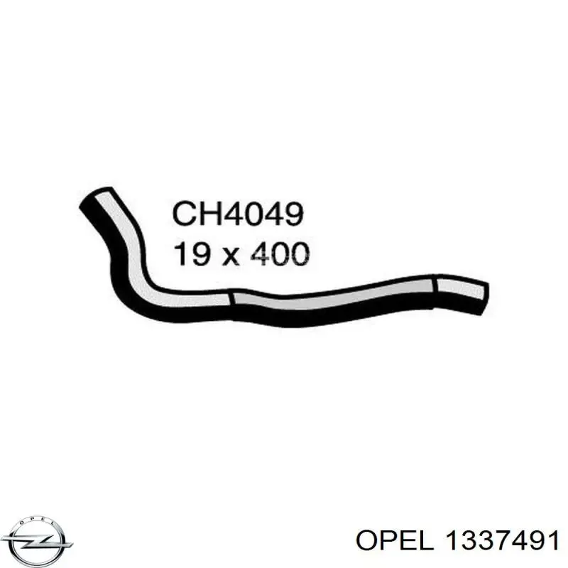 1337491 Opel tubería de radiador, tuberia flexible calefacción, inferior