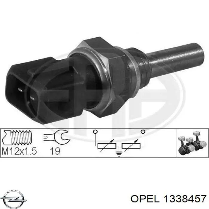 1338457 Opel sensor, temperatura del refrigerante (encendido el ventilador del radiador)