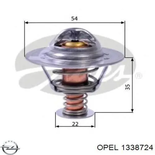 1338724 Opel termostato, refrigerante