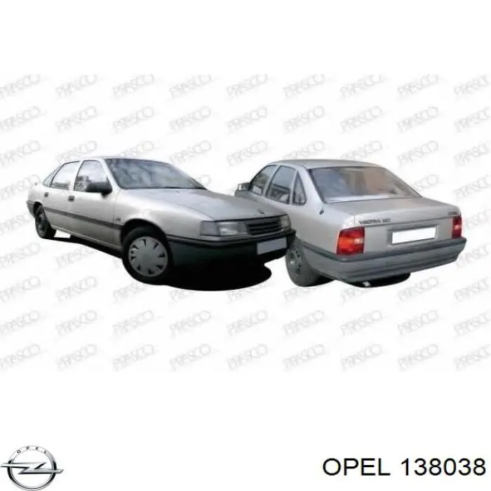 138038 Opel tirador de puerta exterior trasero izquierdo