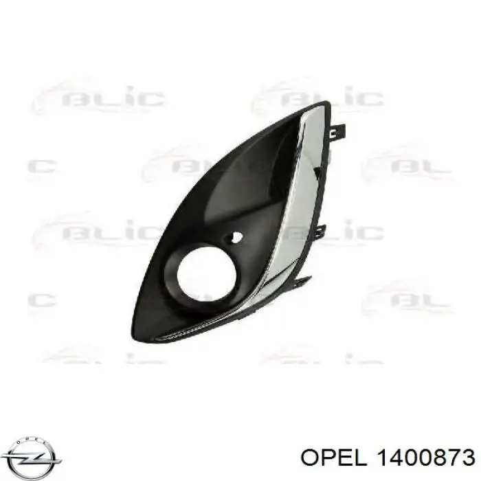 1400873 Opel rejilla de antinieblas delantera izquierda