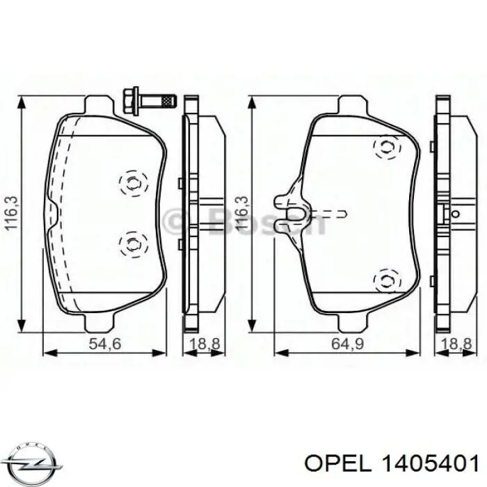 1405401 Opel cobertura de parachoques, enganche de remolque, delantera