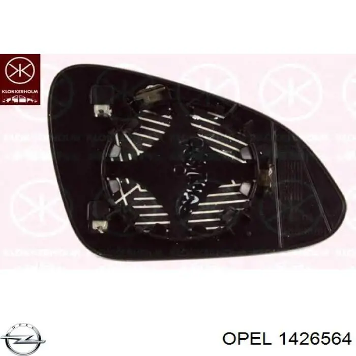 1426564 Opel cristal de espejo retrovisor exterior derecho