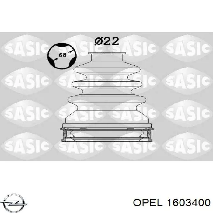 1603400 Opel fuelle, árbol de transmisión delantero interior