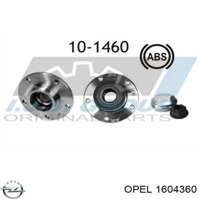 1604360 Opel cubo de rueda trasero