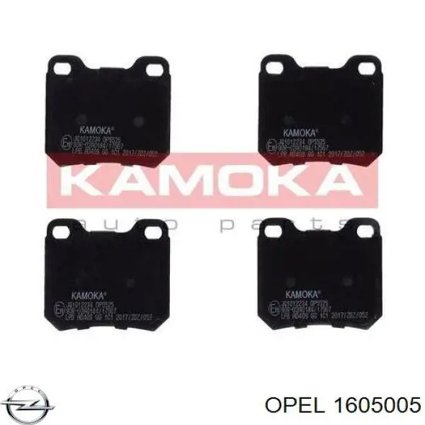 1605005 Opel pastillas de freno traseras