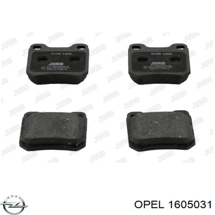 1605031 Opel pastillas de freno traseras