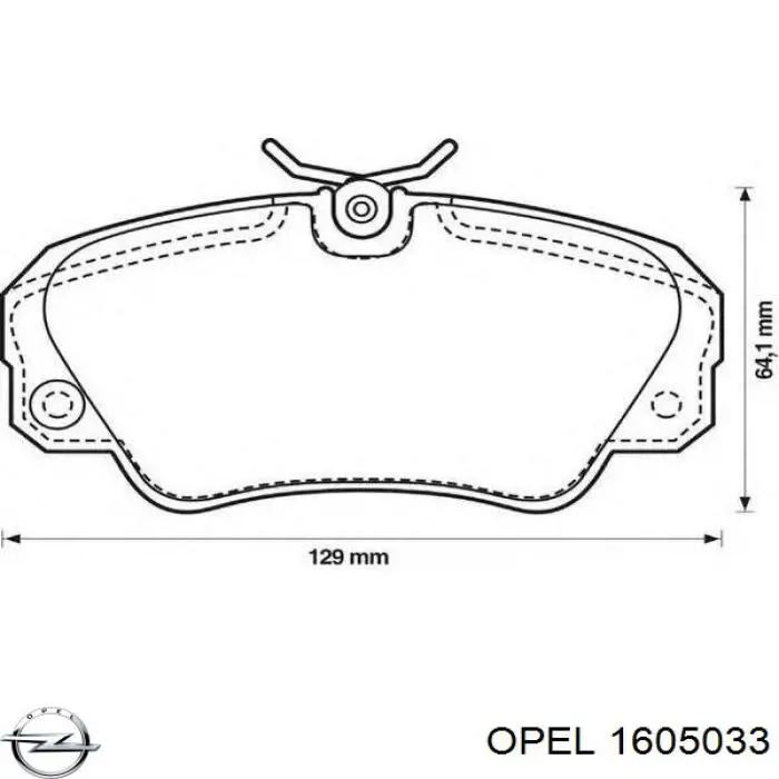 1605033 Opel pastillas de freno delanteras