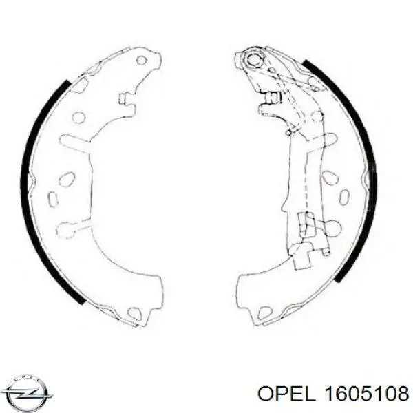 1605108 Opel zapatas de frenos de tambor traseras