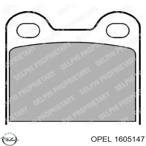 1605147 Opel pastillas de freno traseras