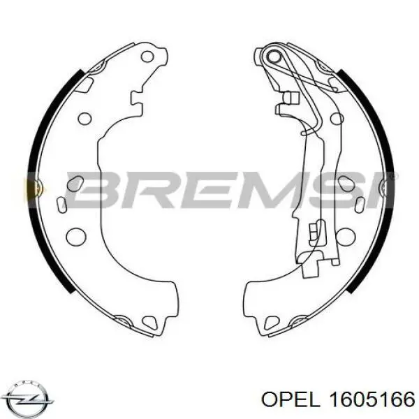 1605166 Opel zapatas de frenos de tambor traseras