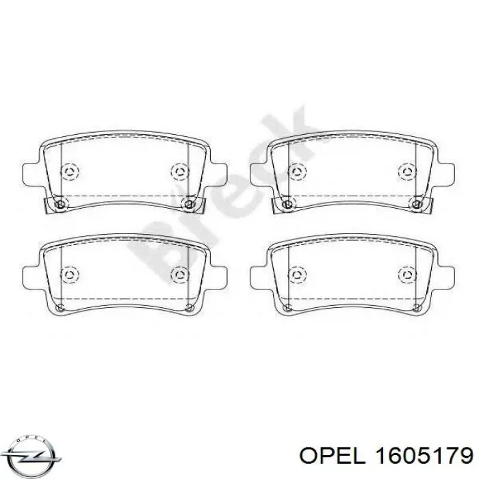 1605179 Opel pastillas de freno traseras