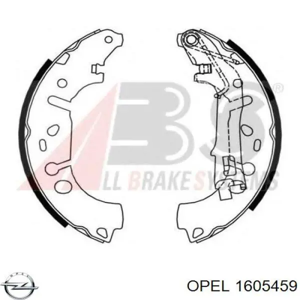 1605459 Opel zapatas de frenos de tambor traseras