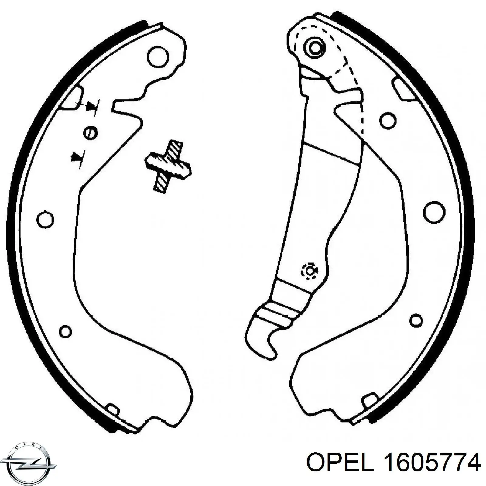 1605774 Opel zapatas de frenos de tambor traseras