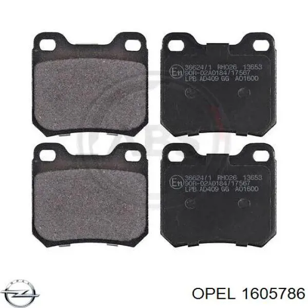 1605786 Opel pastillas de freno traseras