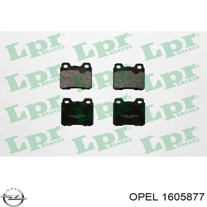 1605877 Opel pastillas de freno traseras