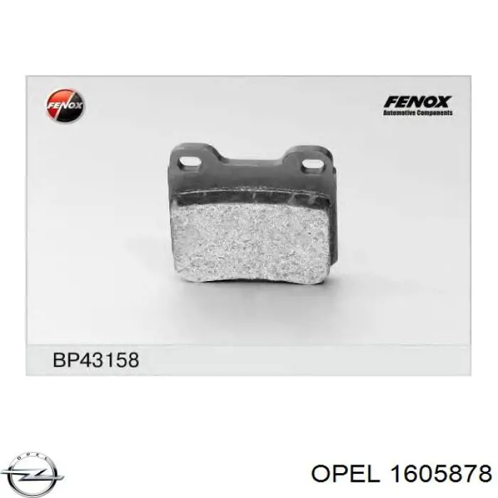 1605878 Opel pastillas de freno traseras