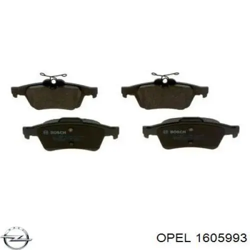 1605993 Opel pastillas de freno traseras