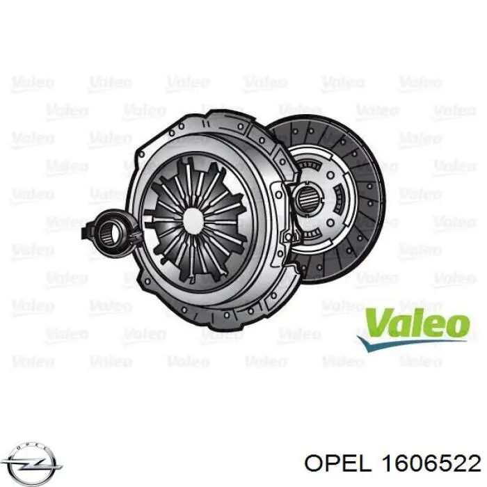 1606522 Opel kit de embrague (3 partes)